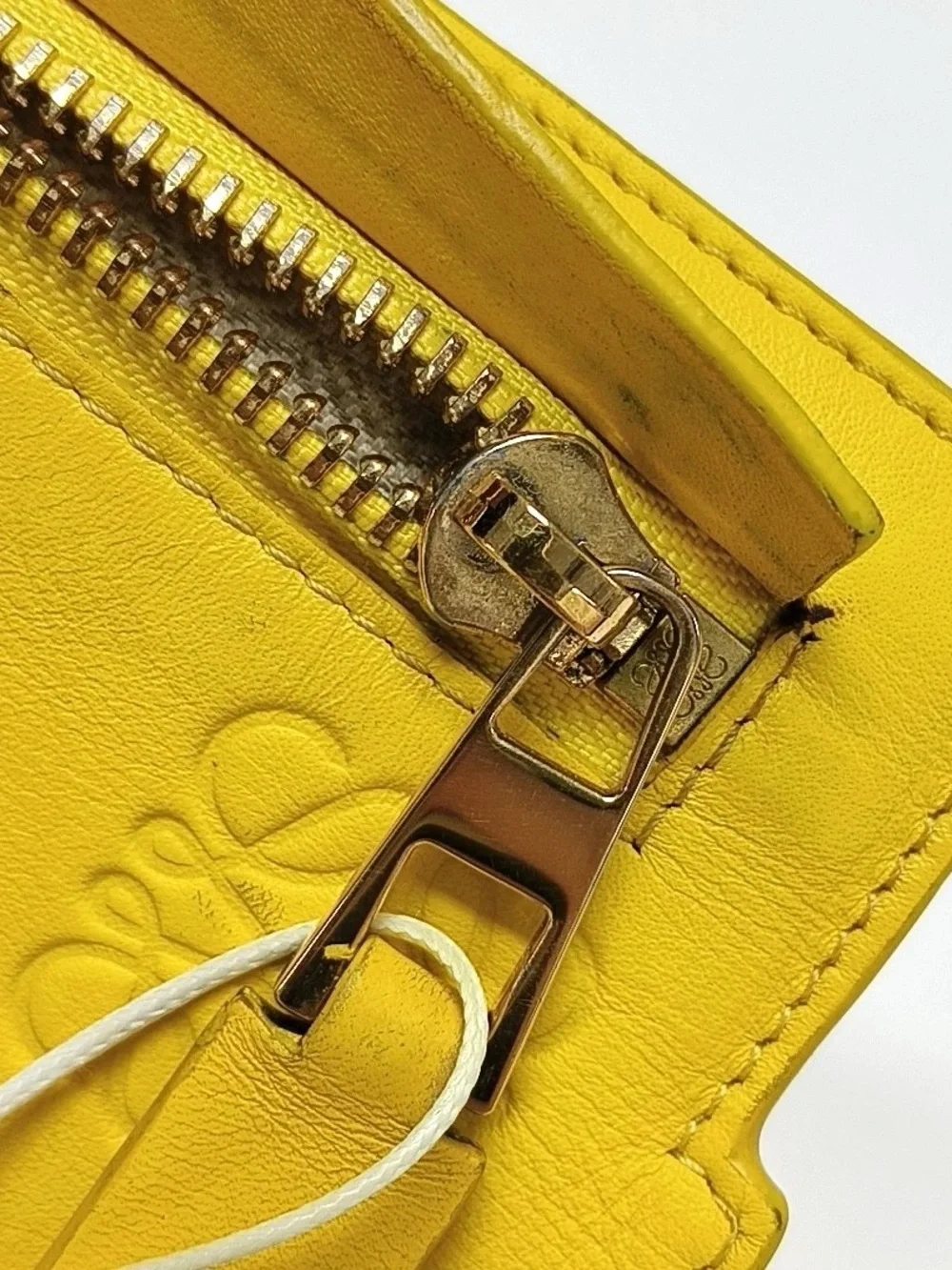Loewe Pouch Yellow Leather Clutch with Red Floral Graphic